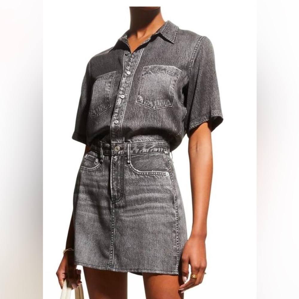 rag and bone denim print mini dress